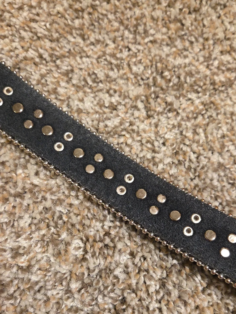 Black Western Belt with Rhinestone Floral Details and Silver Buckle